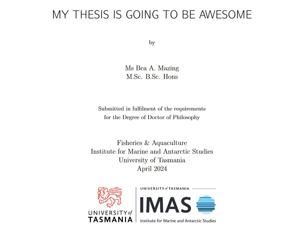 The IMAS Utas thesis template
